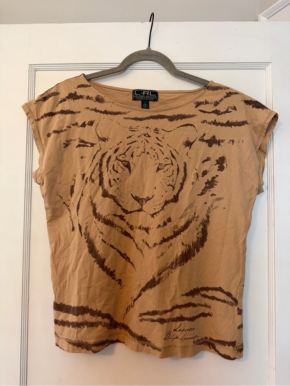 Vintage Y2K Ralph Lauren L-RL Tiger Graphic Tee Top Large